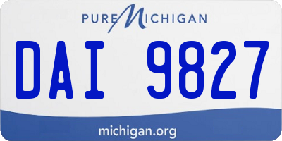 MI license plate DAI9827