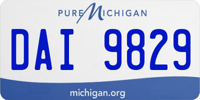 MI license plate DAI9829