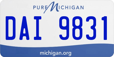 MI license plate DAI9831