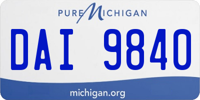 MI license plate DAI9840