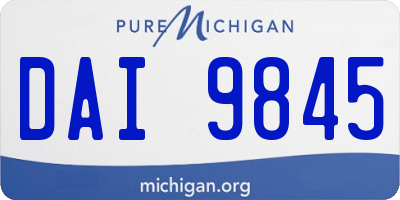 MI license plate DAI9845