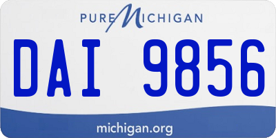 MI license plate DAI9856