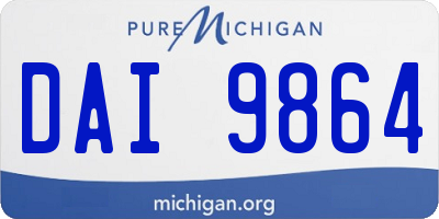 MI license plate DAI9864