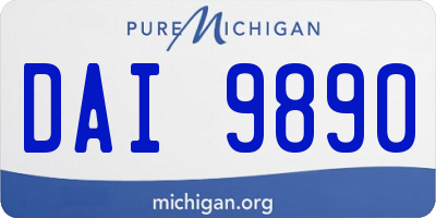 MI license plate DAI9890