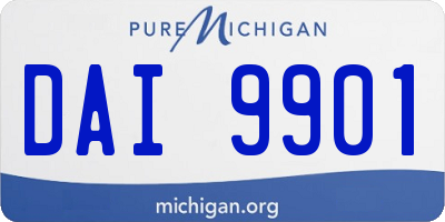 MI license plate DAI9901