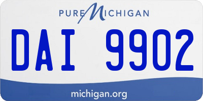 MI license plate DAI9902