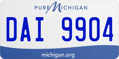 MI license plate DAI9904