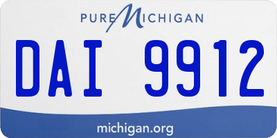MI license plate DAI9912