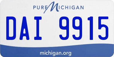 MI license plate DAI9915