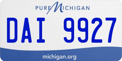 MI license plate DAI9927