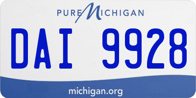 MI license plate DAI9928