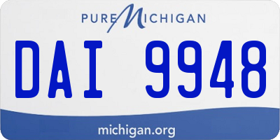 MI license plate DAI9948