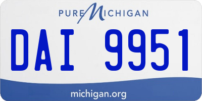 MI license plate DAI9951