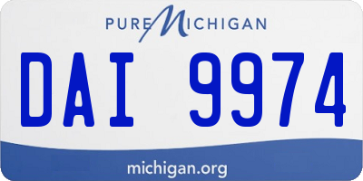 MI license plate DAI9974