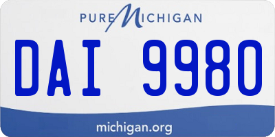 MI license plate DAI9980
