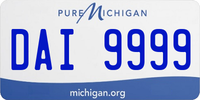 MI license plate DAI9999