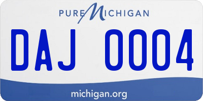 MI license plate DAJ0004