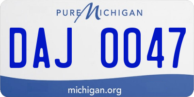 MI license plate DAJ0047