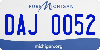 MI license plate DAJ0052