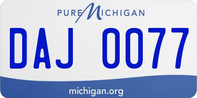 MI license plate DAJ0077