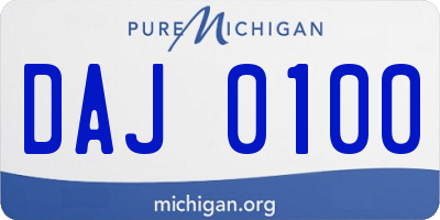 MI license plate DAJ0100