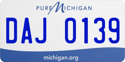 MI license plate DAJ0139