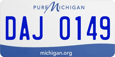 MI license plate DAJ0149