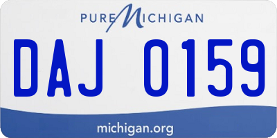 MI license plate DAJ0159