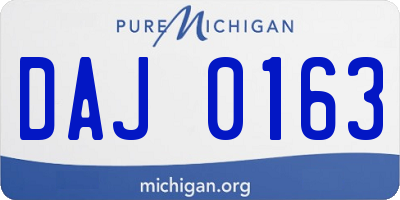 MI license plate DAJ0163