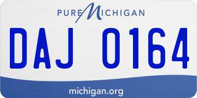 MI license plate DAJ0164