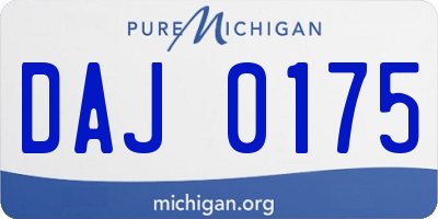 MI license plate DAJ0175