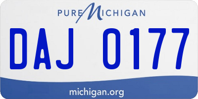 MI license plate DAJ0177