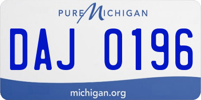 MI license plate DAJ0196