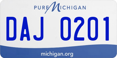 MI license plate DAJ0201