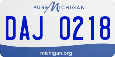 MI license plate DAJ0218
