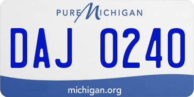 MI license plate DAJ0240