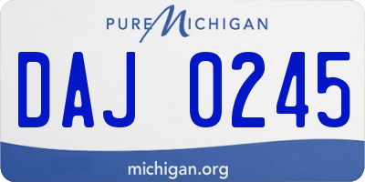 MI license plate DAJ0245