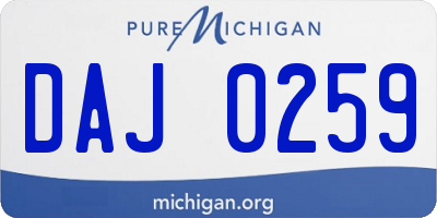 MI license plate DAJ0259
