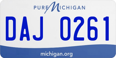 MI license plate DAJ0261