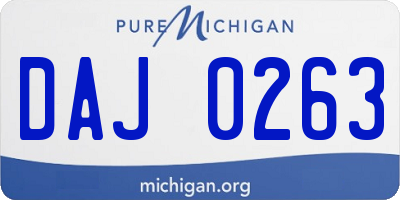 MI license plate DAJ0263