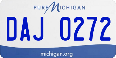MI license plate DAJ0272