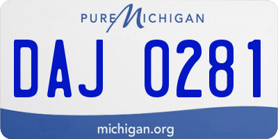 MI license plate DAJ0281