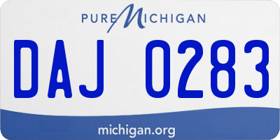 MI license plate DAJ0283