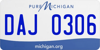 MI license plate DAJ0306