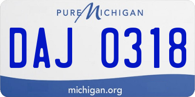 MI license plate DAJ0318
