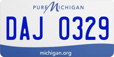MI license plate DAJ0329