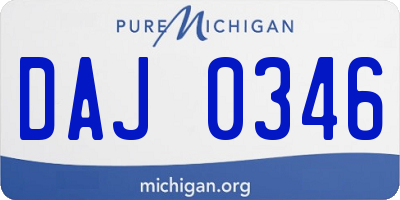 MI license plate DAJ0346