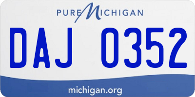 MI license plate DAJ0352
