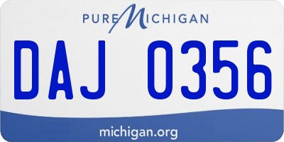 MI license plate DAJ0356