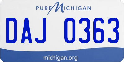 MI license plate DAJ0363